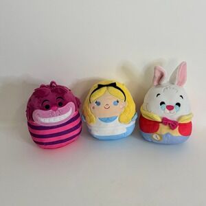 DISNEY Alice in Wonderland Set of 3 Squishmallow Toys Plush Rabbit Cheshire Lot